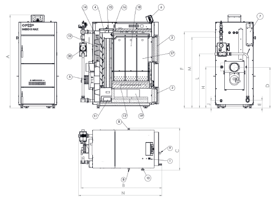 Dimension H425 D max