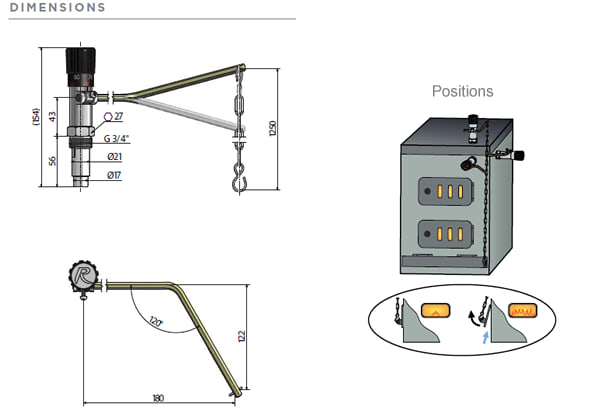 Régulateur de tirage regulus RT4 dimensions et positions