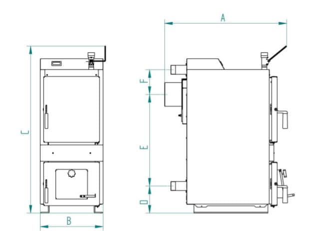 dimensions chaudière à bois Maga Via D