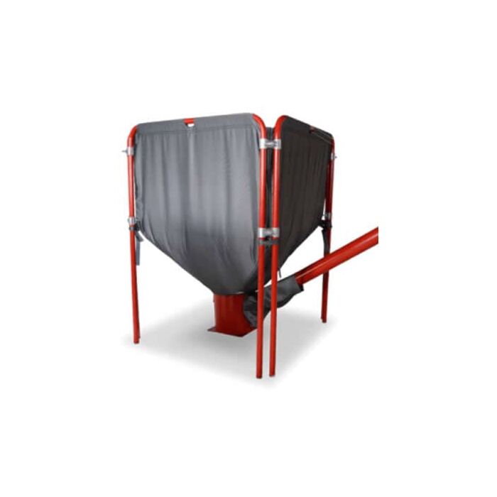 Petit silo textile, remplissage manuel, extraction par aspiration ou par vis sans fin