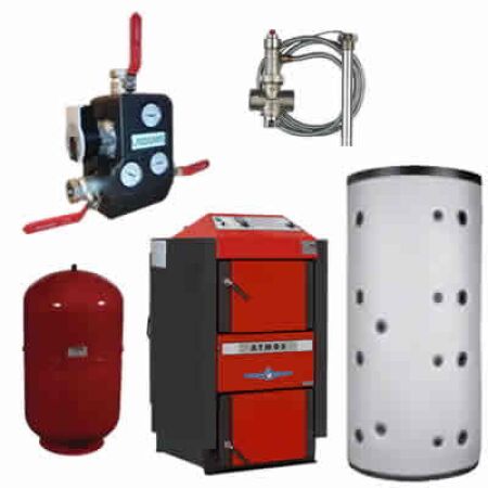 Chaudière bois ATMOS 35kW ecodesign A+ avec ballon tampon