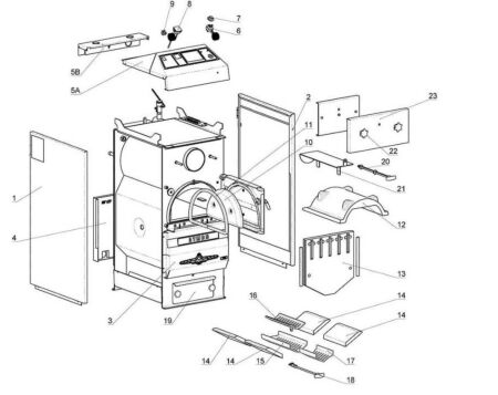 vue éclatée chaudière bois CBB 20 30