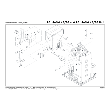 Vue éclatée PE1 15-20 kW — Module transport Sonde Câble