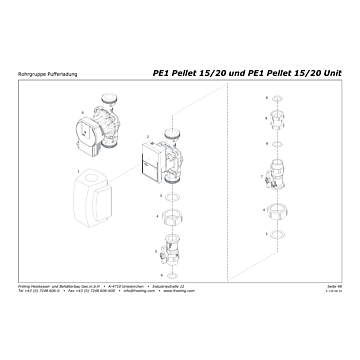 Vue éclatée PE1 15-20 kW — Groupe tubes