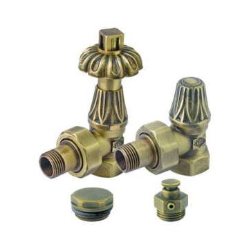 robinetterie deco retro thermostatique bronze pour radiateur fonte