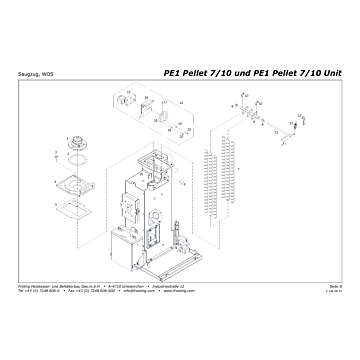 Vue éclatée PE1 7/10 kW - Extracteur de fumées, WOS (S02)