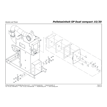 Vue éclatée SP Dual Compact 15-20 kW - Couvercle et portes (s02a)