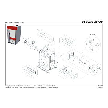 Vue éclatée S1 Turbo 15-20 kW - Distribution d'air (jusqu'à 07/2013) (s02a)