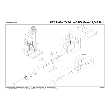 Vue éclatée PE1 7-10 kW (à partir de 2013) - Module transport pellets (s03)