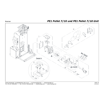 Vue éclatée PE1 7/10 kW - Brûleur (S03A)