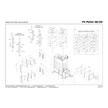 Vue éclatée P4 48-60 kW - Couvercle et portes (à partir de 01/2010) (s3b)