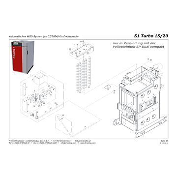 Vue éclatée S1 Turbo 15/20 kW (à partir de 2016) - WOS-System automatique (à partir de 07/2024) pour dépoussiéreur électrostatique (s03c)
