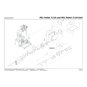 Vue éclatée PE1 7/10 kW - Module transport pellets (S04)