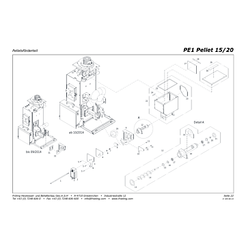 Vue ?clat?e PE1 15-20 kW (d?part en bas) - Module transport pellets (s04)