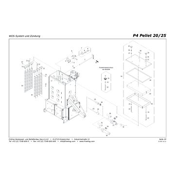 Vue éclatée P4 20-25 kW - Système WOS et allumage (s04)