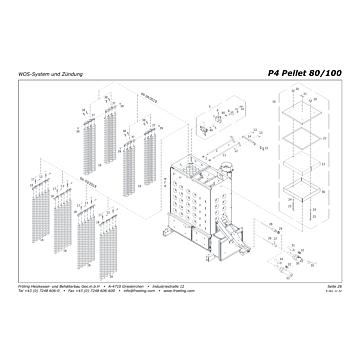 Vue éclatée P4 80-100 kW - WOS System et allumage (S04)