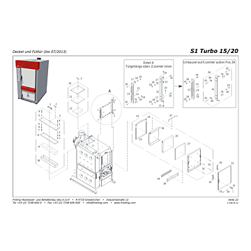 Vue éclatée S1 Turbo 15-20 kW - Couvercle et porte de chargement (jusqu'à 07/2013) (s04a)