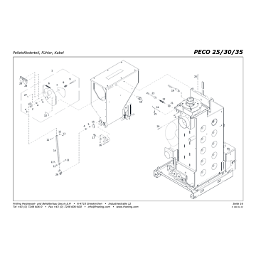 Vue éclatée PECO 25-30-35 kW - Module transport pellets, Sonde, Câble (s05)