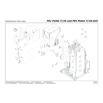 Vue éclatée PE1 7/10 kW - Module transport pellets, sonde, câble (S05)