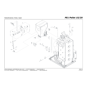 Vue ?clat?e PE1 15-20 kW (d?part en bas) - Module transport pellets, sondes, c?bles (s05)