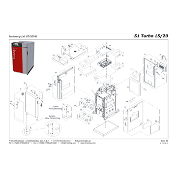 Vue éclatée S1 Turbo 15/20 kW (à partir de 2016) - Isolation (à partir de 07/2024) (s05d)
