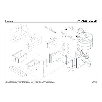 Vue éclatée P4 20-25 kW - Décendrage (s07)