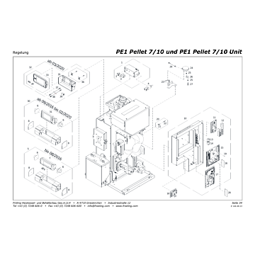 Vue éclatée PE1 7/10 kW - Régulation (S07)