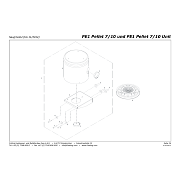 Vue éclatée PE1 7-10 kW (à partir de 2013) - Module aspiration (jusqu'à 11/2014) (s07a)