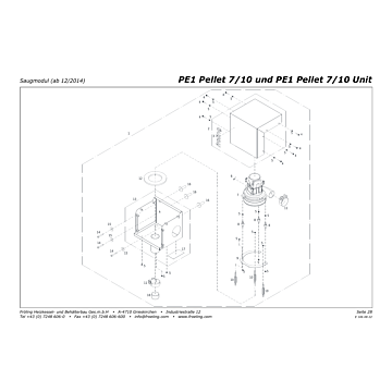 Vue éclatée PE1 7-10 kW (à partir de 2013) - Module aspiration (à partir de 12/2014) (s07b)