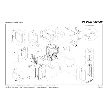 Vue éclatée P4 32-38 kW - Isolation (jusqu’à 12/2009) (S08A)