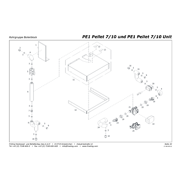 Vue éclatée PE1 7-10 kW (à partir de 2013) - Groupe de tubes bloc ballon ECS (s09)