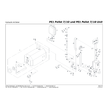 Vue éclatée PE1 7/10 kW - Hydraulique avec ballon ECS (S09)