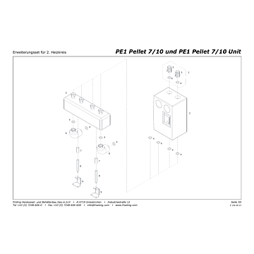 Vue éclatée PE1 7/10 kW - Kit d'extension pour 2e circuit de chauffage (S12)