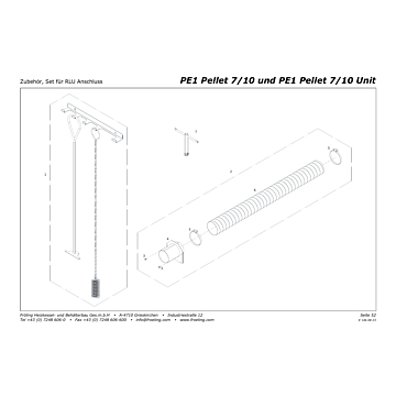 Vue éclatée PE1 7/10 kW - Accessoires, kit de raccordement indépendant de l'air ambiant (S13)