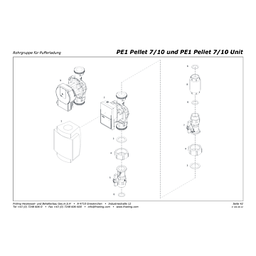 Vue éclatée PE1 7-10 kW (à partir de 2013) - Groupe de tubes pour chargement ballon (s13)