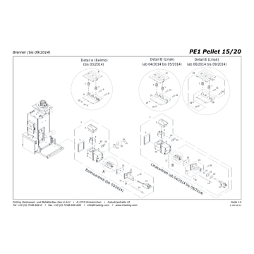 Vue ?clat?e PE1 15-20 kW (d?part en bas) - Br?leur (jusqu'? 09/2014) (s03a)
