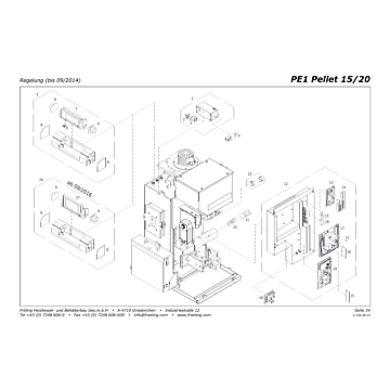 Vue ?clat?e PE1 15-20 kW (d?part en bas) - R?gulation (jusqu'? 09/2014) (s07a)