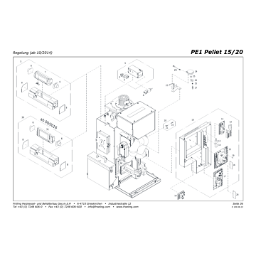 Vue ?clat?e PE1 15-20 kW (d?part en bas) - R?gulation (? partir de 10/2014) (s07b)