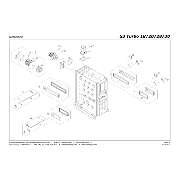 Vue éclatée S3 Turbo 18-28 kW - Distribution d'air (s02)
