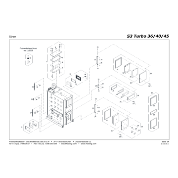 Vue éclatée S3 Turbo 36-40-45 kW - Portes (s04)