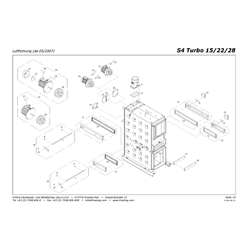 Vue éclatée S4 Turbo 15-22-28 kW - Distribution d'air (à partir de 05/2007) (s02)