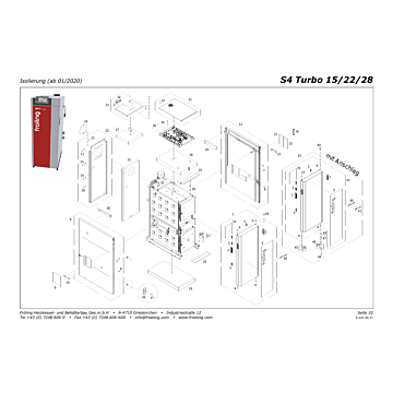 Vue éclatée S4 Turbo 15-22-28 kW - Isolation (à partir de 01/2020) (s05b)