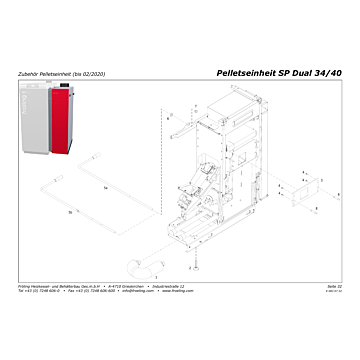 Vue éclatée SP Dual 34-40 kW - Accessoires unité pellets (jusqu'à 02/2020) (s08a)