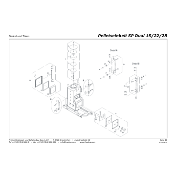 Vue éclatée SP Dual 15-22-28 kW - Couvercle et portes (s02)