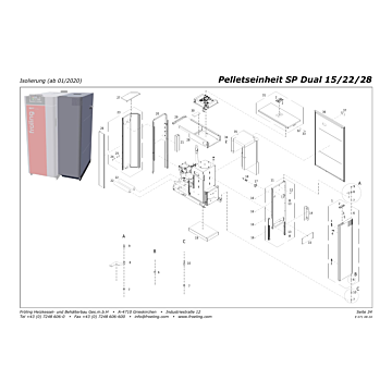 Vue éclatée SP Dual 15-22-28 kW - Isolation (à partir de 01/2020) (s06c)
