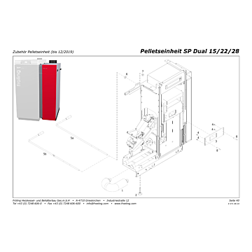 Vue éclatée SP Dual 15-22-28 kW - Accessoires unité pellets (jusqu'à 12/2019) (s08a)