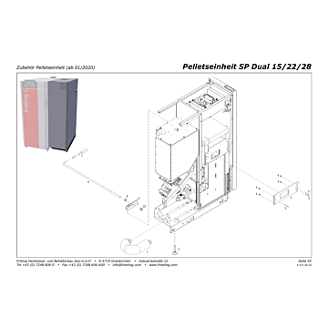 Vue éclatée SP Dual 15-22-28 kW - Accessoires unité pellets (à partir de 01/2020) (s08b)