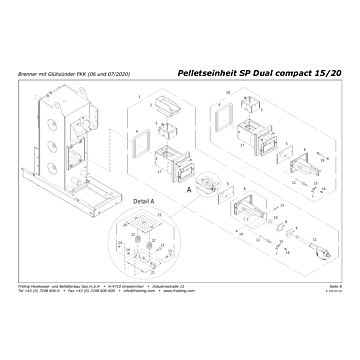 Vue éclatée SP Dual Compact 15-20 kW - Brûleur avec allumeur FKK (06 et 07/2020) (s01b)