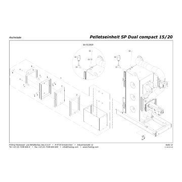 Vue éclatée SP Dual Compact 15-20 kW - Tiroir à cendres (s03)