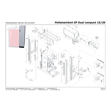 Vue éclatée SP Dual Compact 15-20 kW - Module transport pellets, châssis (jusqu'à 01/2020) (s05a)
